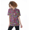 Abstract Hippie Women's Short Sleeve Shirts-grizzshop