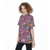 Abstract Hippie Women's Short Sleeve Shirts-grizzshop