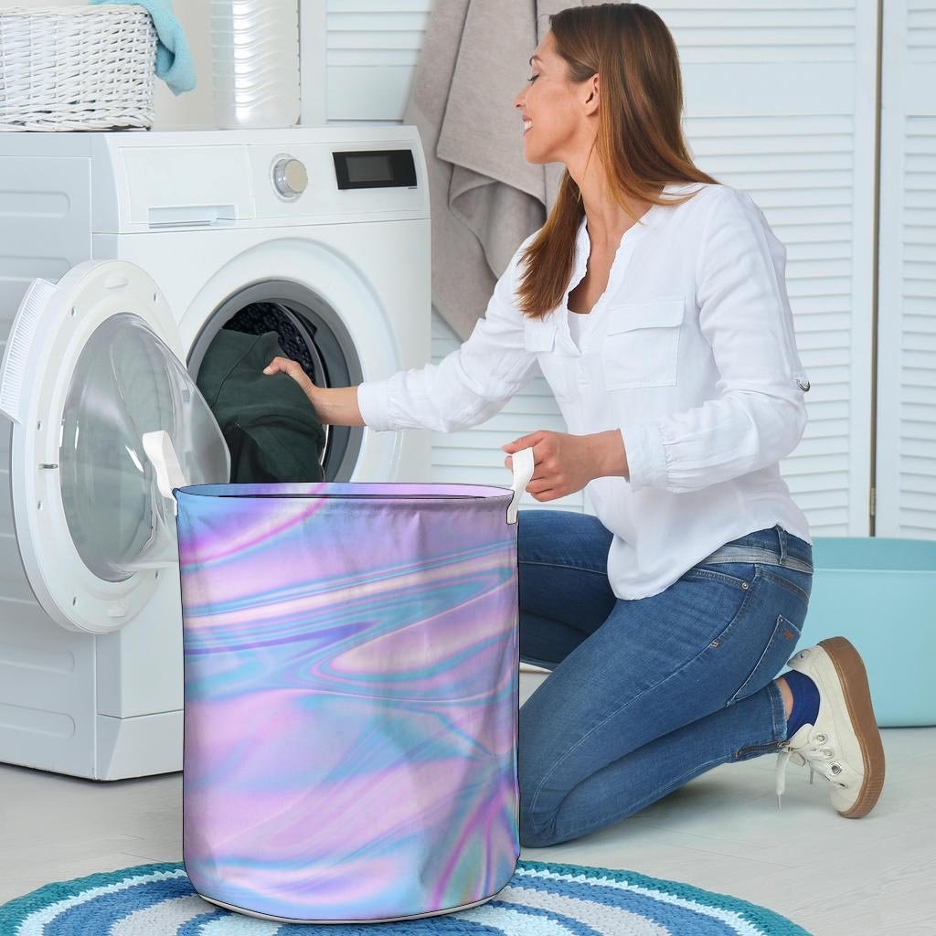 Abstract Holographic Laundry Basket-grizzshop