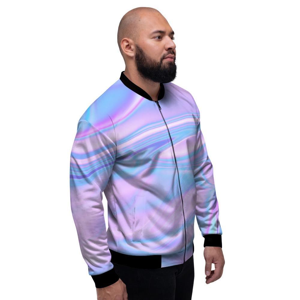 Abstract Holographic Men's Bomber Jacket-grizzshop