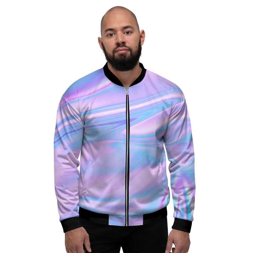 Abstract Holographic Men's Bomber Jacket-grizzshop