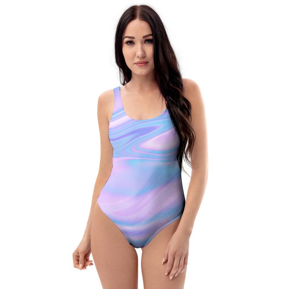 Abstract Holographic One Piece Swimsuite-grizzshop