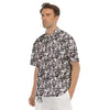 Abstract Houndstooth And Camo Print Pattern Men's Short Sleeve Shirts-grizzshop