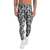 Abstract Houndstooth And Dots Print Pattern Men's Leggings-grizzshop