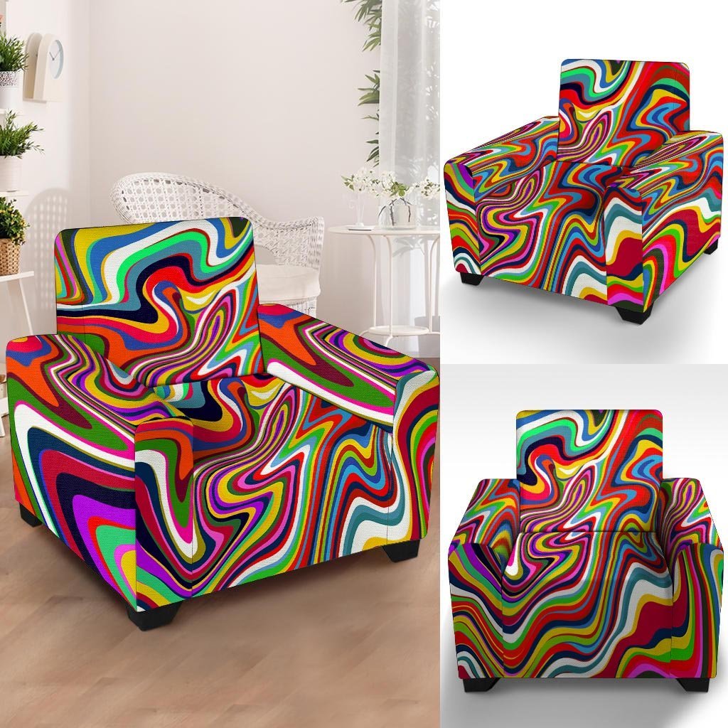 Abstract Ink Paint Armchair Cover-grizzshop