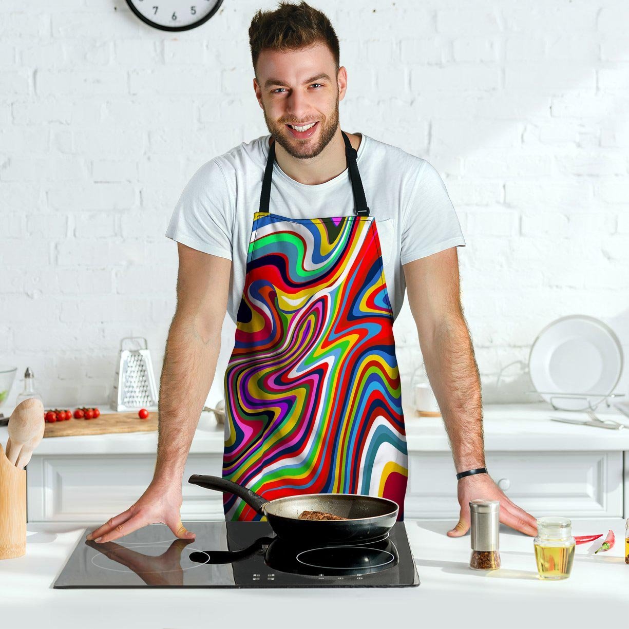 Abstract Ink Paint Men's Apron-grizzshop