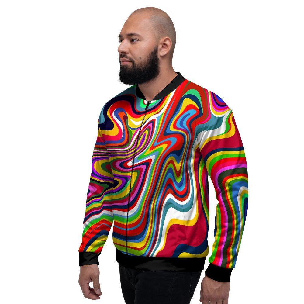 Abstract Ink Paint Men's Bomber Jacket-grizzshop