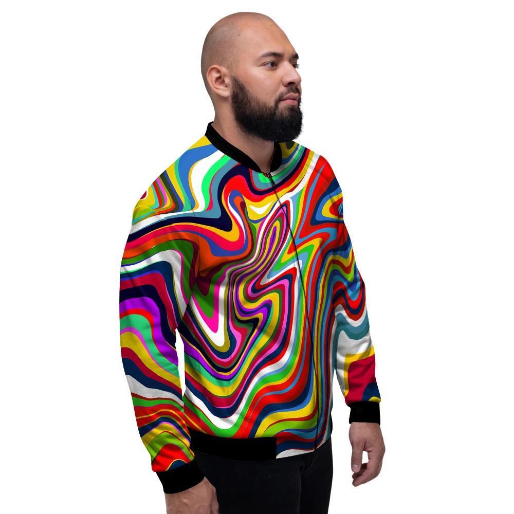 Abstract Ink Paint Men's Bomber Jacket-grizzshop