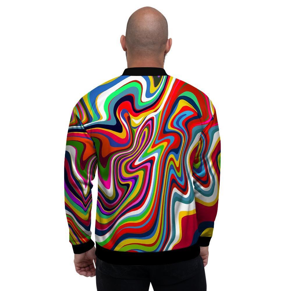 Abstract Ink Paint Men's Bomber Jacket-grizzshop