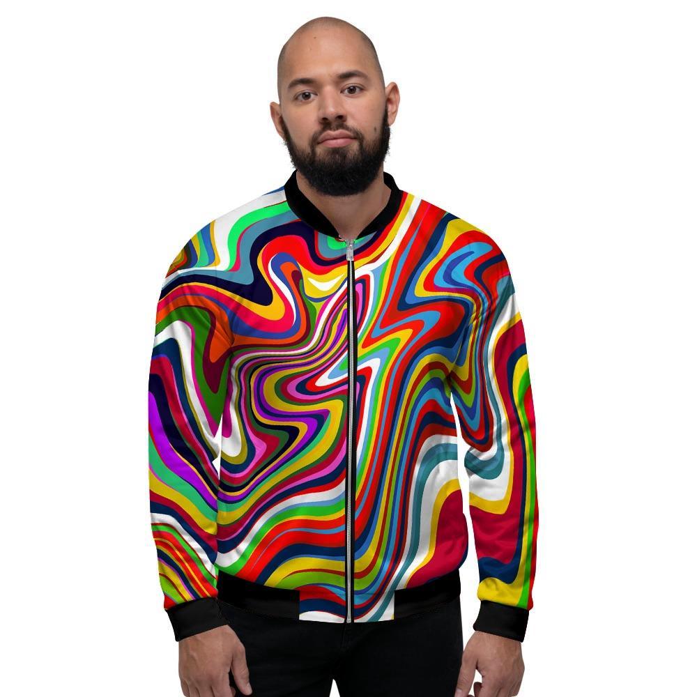 Abstract Ink Paint Men's Bomber Jacket-grizzshop