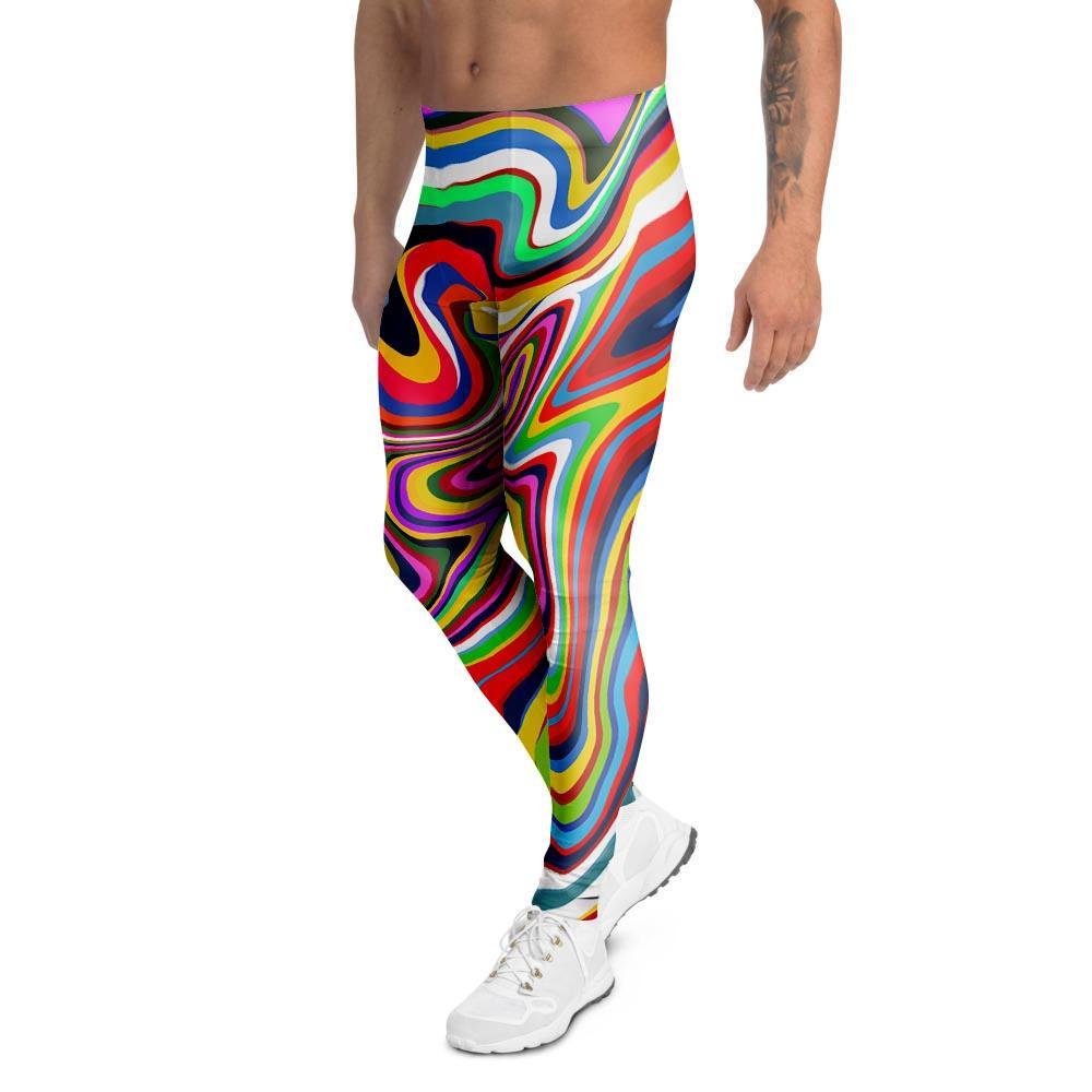 Abstract Ink Paint Men's Leggings-grizzshop