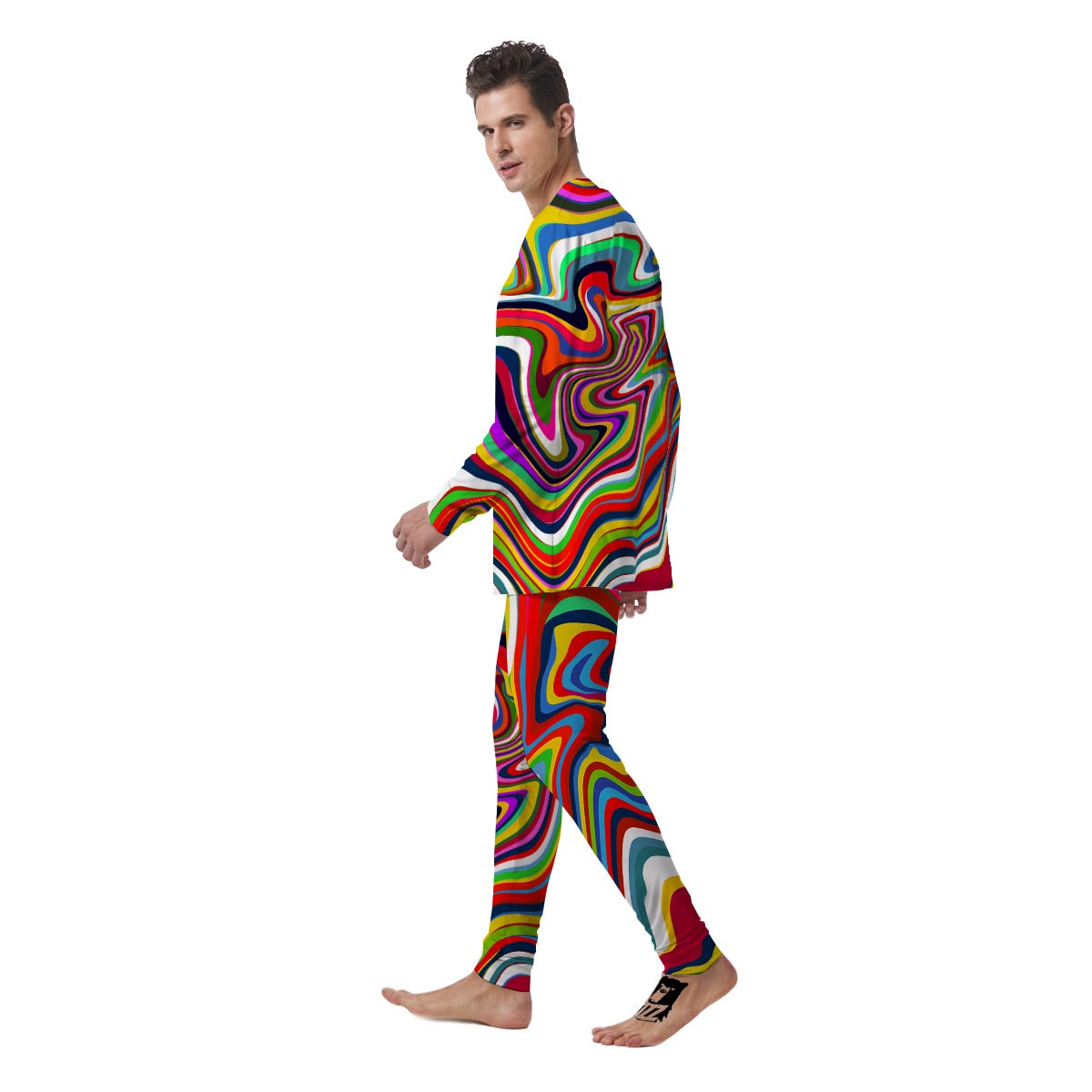 Abstract Ink Paint Men's Pajamas-grizzshop