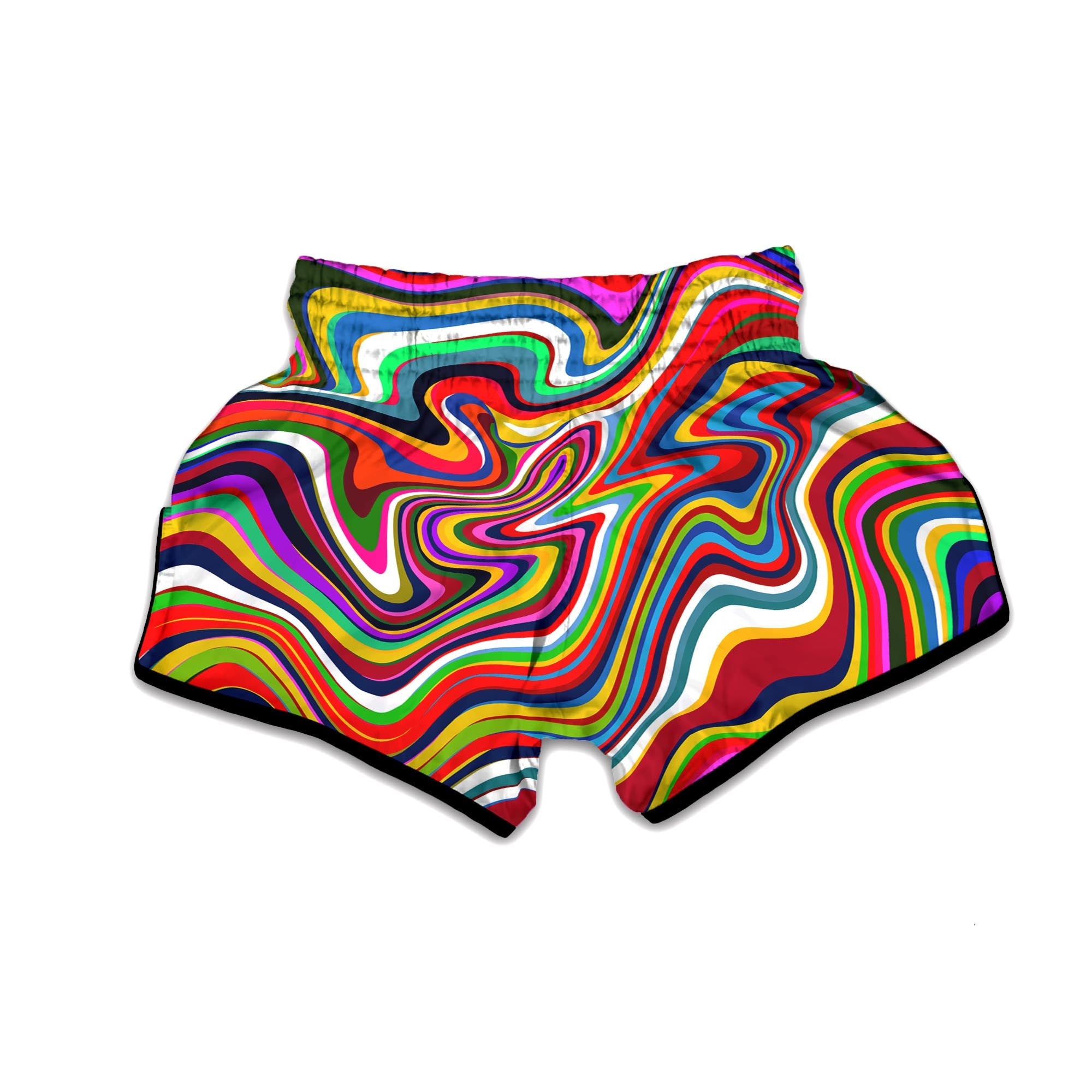 Abstract Ink Paint Muay Thai Boxing Shorts-grizzshop