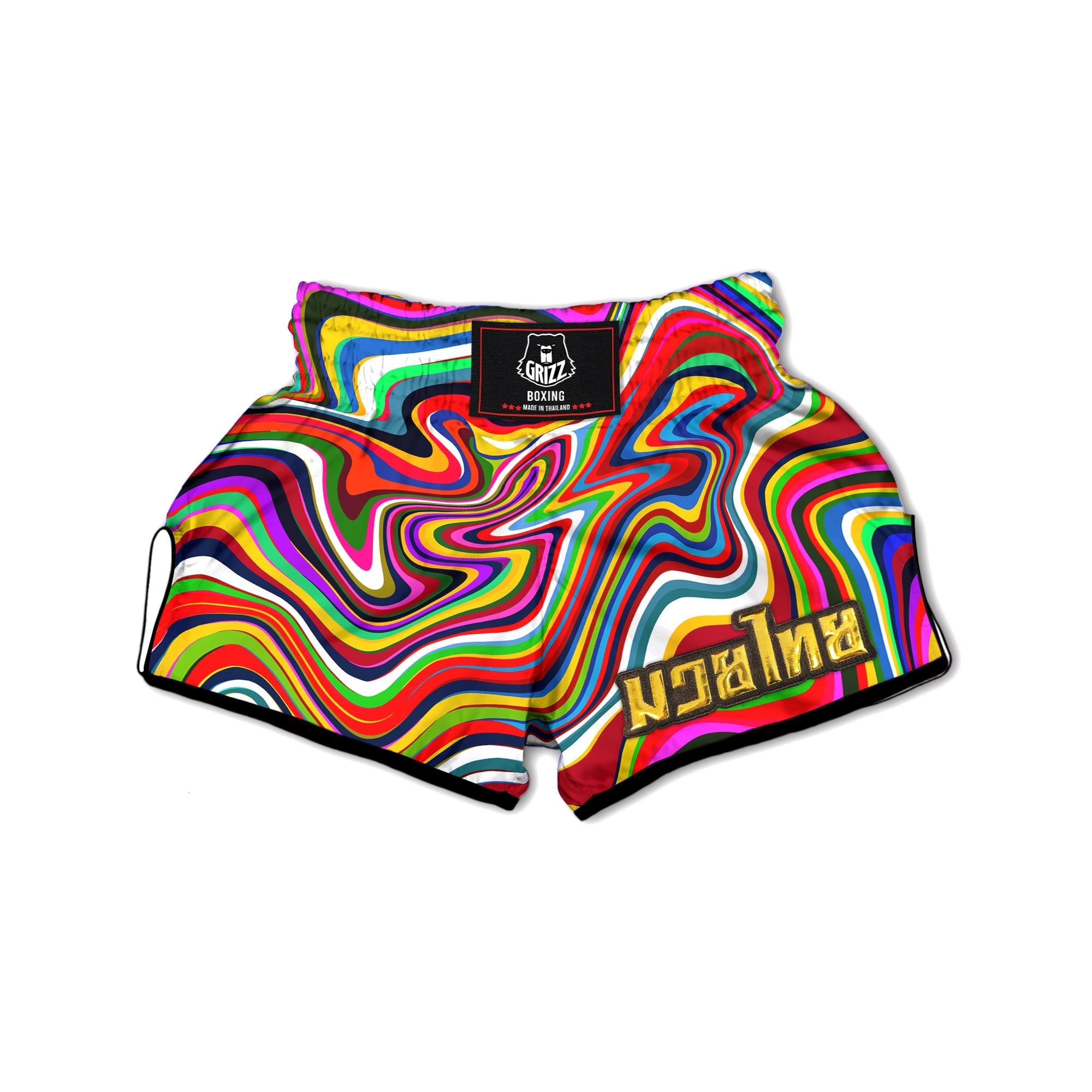 Abstract Ink Paint Muay Thai Boxing Shorts-grizzshop