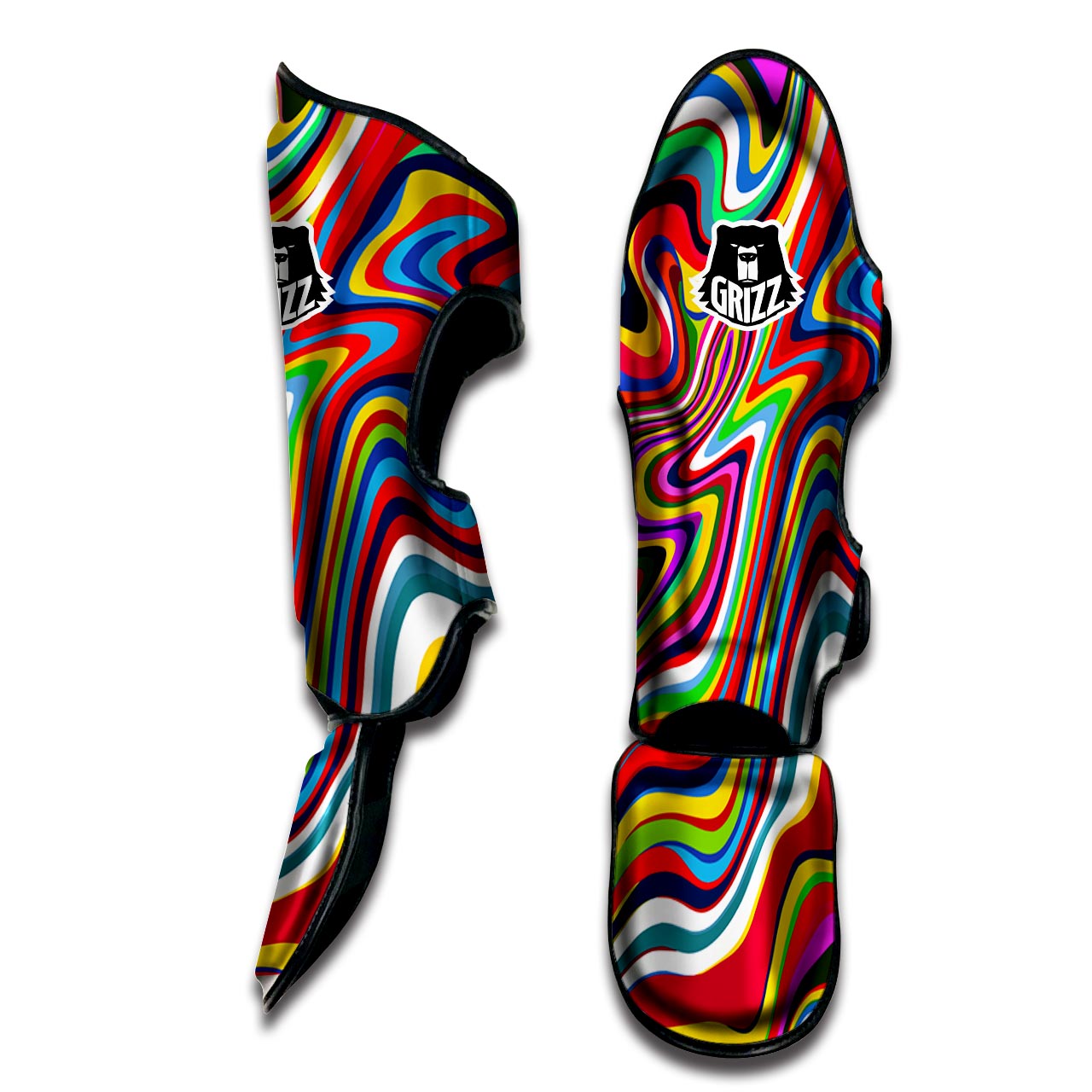 Abstract Ink Paint Muay Thai Shin Guard-grizzshop