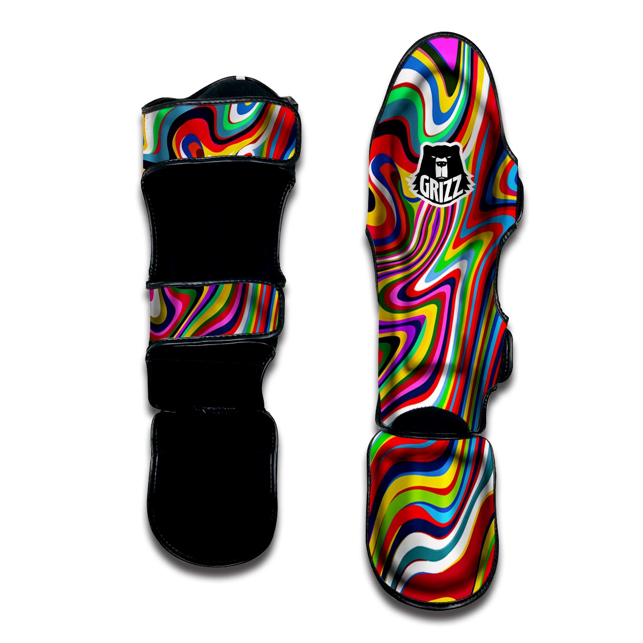 Abstract Ink Paint Muay Thai Shin Guard-grizzshop