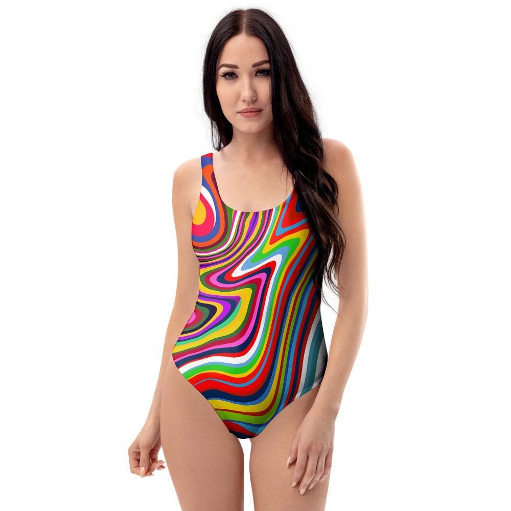 Abstract Ink Paint One Piece Swimsuite-grizzshop