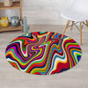 Abstract Ink Paint Round Rug-grizzshop