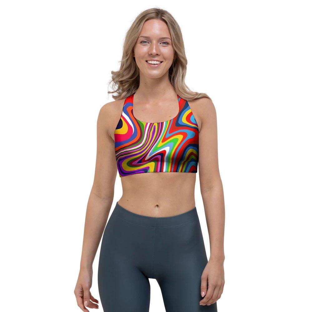 Abstract Ink Paint Sports Bra-grizzshop