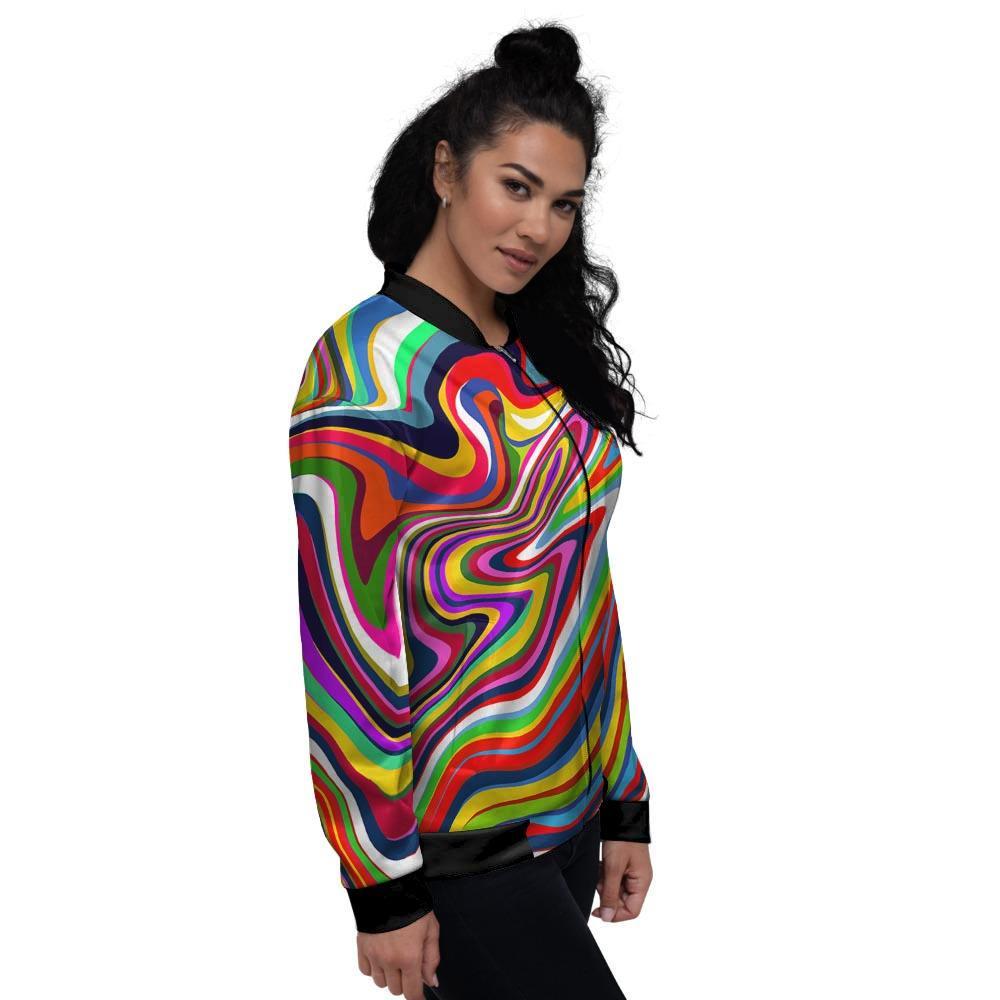 Abstract Ink Paint Women's Bomber Jacket-grizzshop