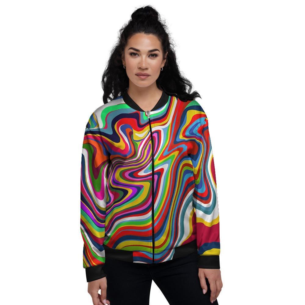 Abstract Ink Paint Women's Bomber Jacket-grizzshop