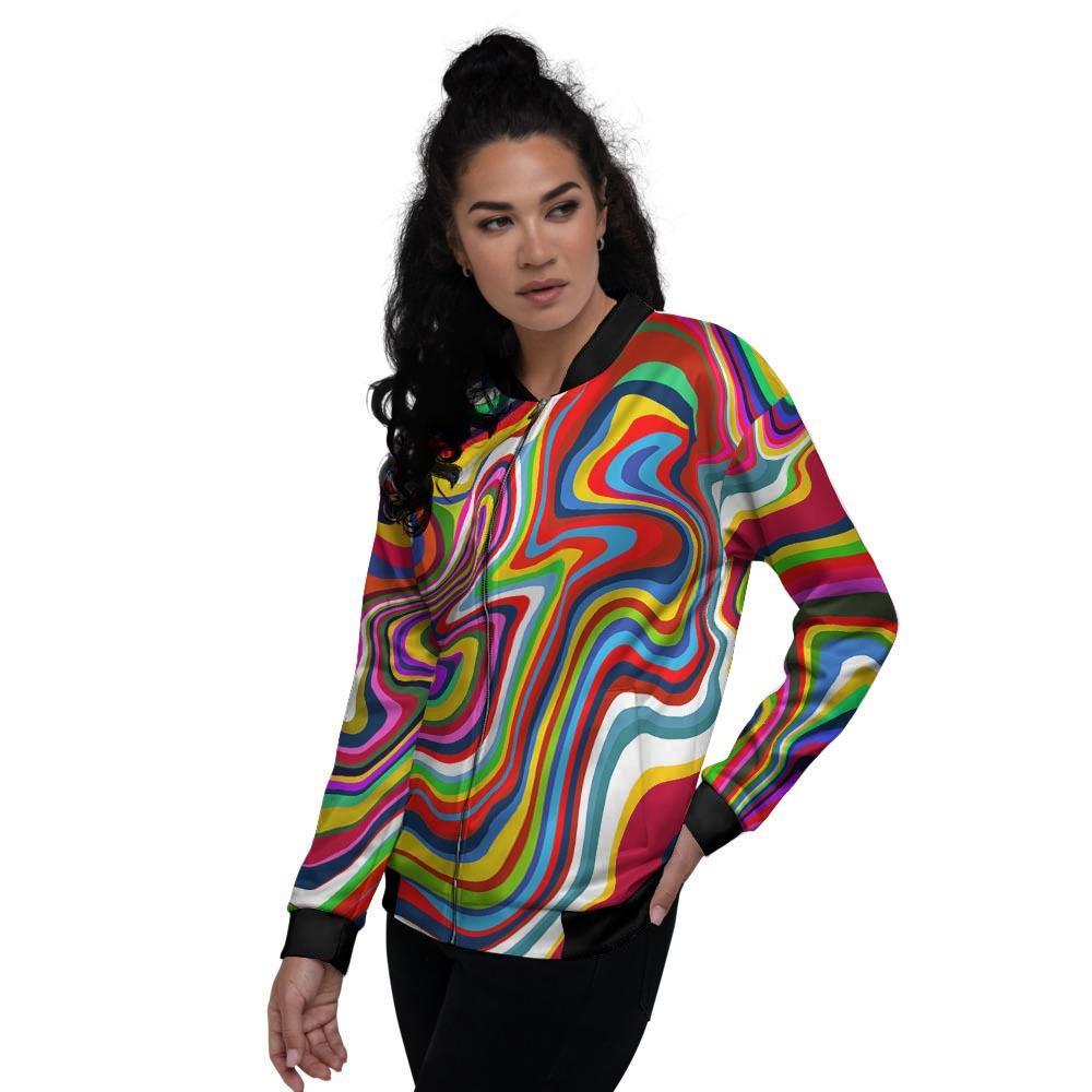 Abstract Ink Paint Women's Bomber Jacket-grizzshop