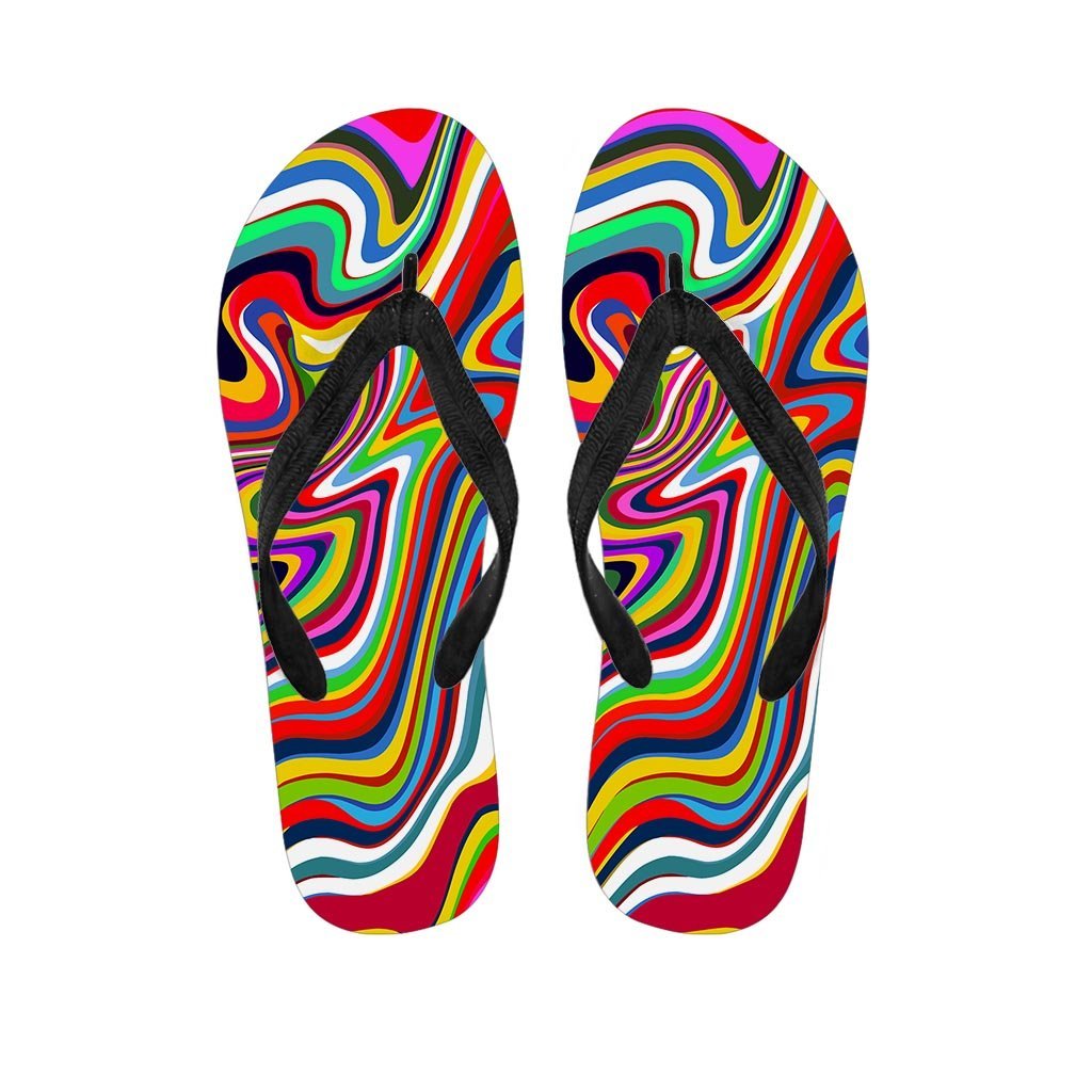 Abstract Ink Paint Women's Flip Flops-grizzshop