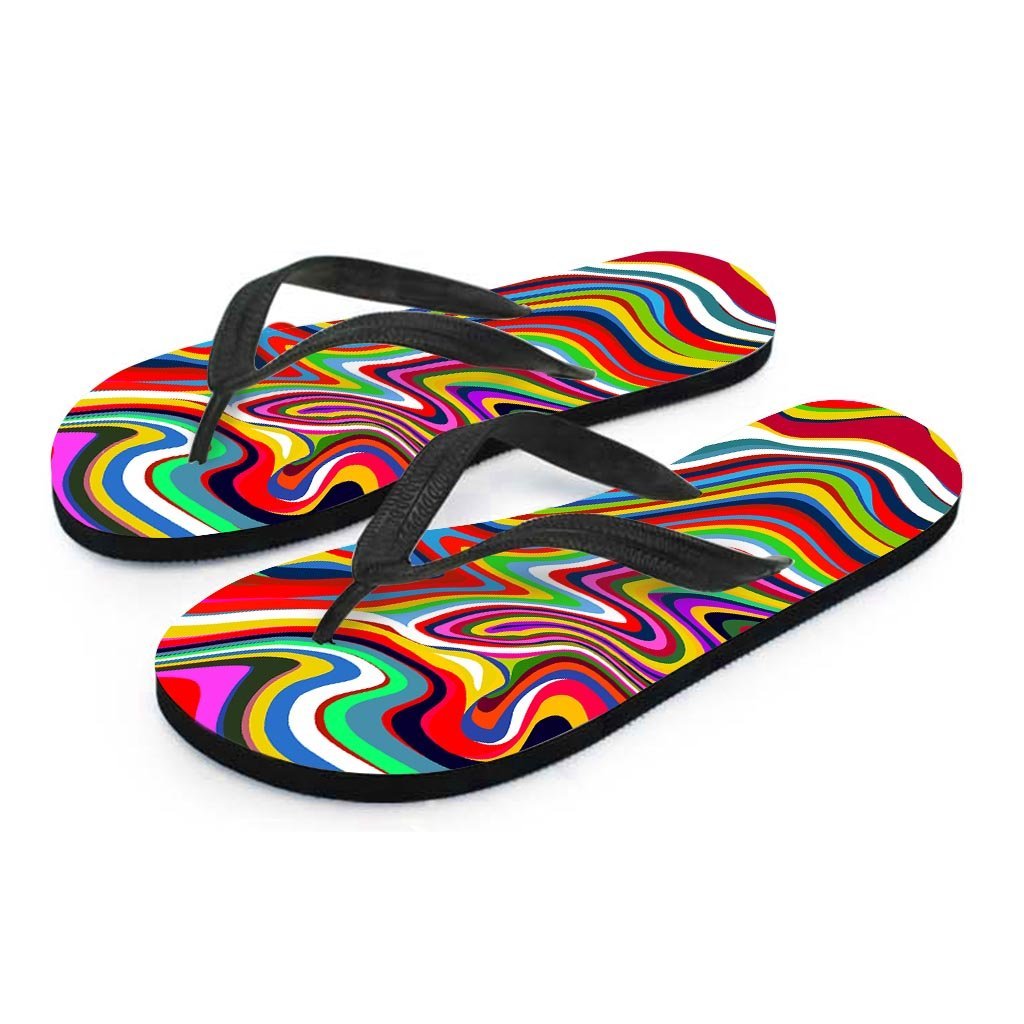 Abstract Ink Paint Women's Flip Flops-grizzshop