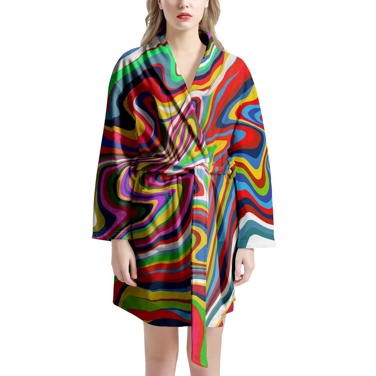 Abstract Ink Paint Women's Robe-grizzshop