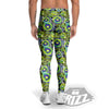 Abstract Kiwi Glitch Print Pattern Men's Leggings-grizzshop