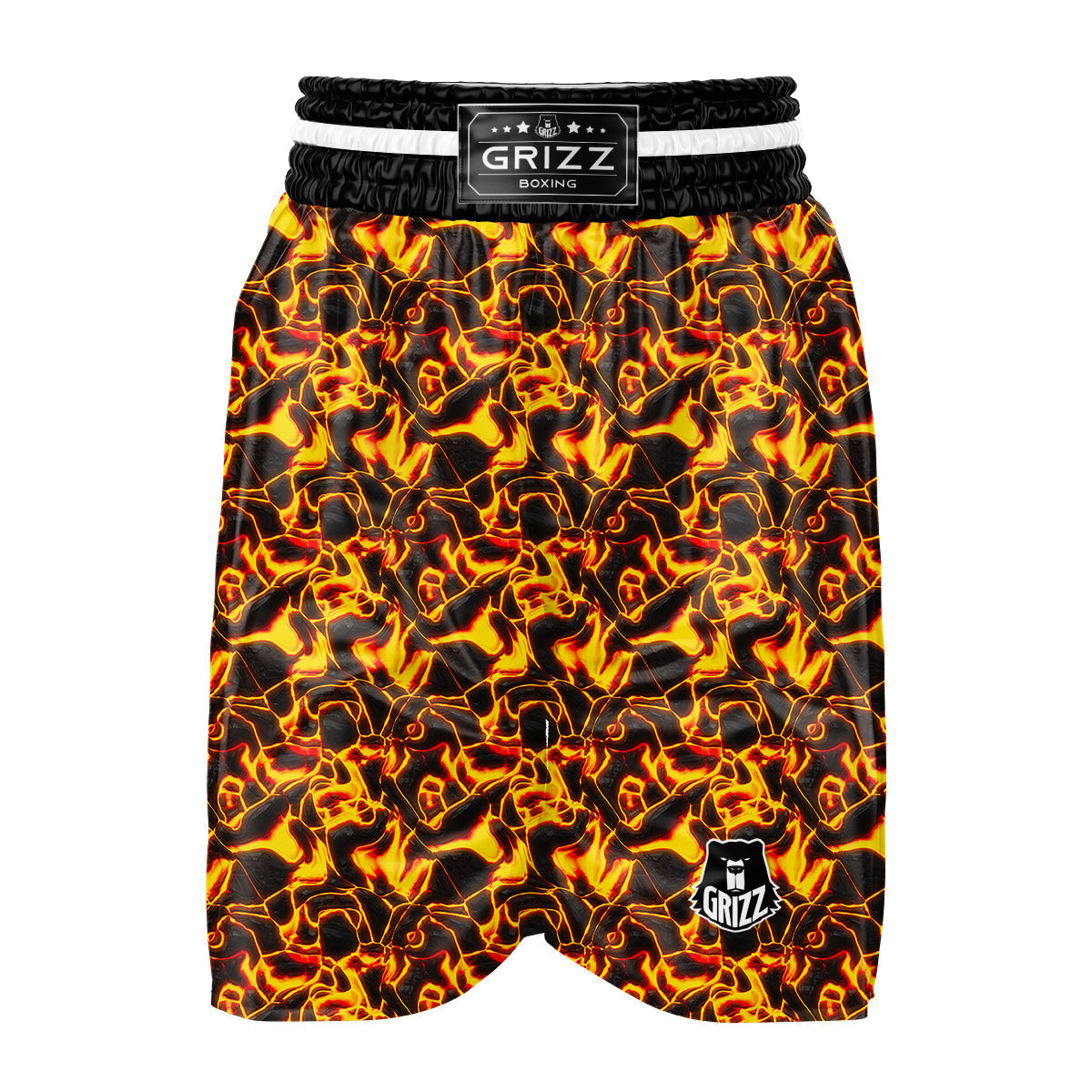 Abstract Lava And Fire Texture Print Boxing Shorts-grizzshop