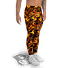 Abstract Lava And Fire Texture Print Men's Leggings-grizzshop