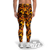 Abstract Lava And Fire Texture Print Men's Leggings-grizzshop