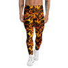 Abstract Lava And Fire Texture Print Men's Leggings-grizzshop