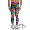 Abstract Leaf Neon Print Pattern Men's Leggings-grizzshop