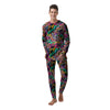 Abstract Leaf Neon Print Pattern Men's Pajamas-grizzshop