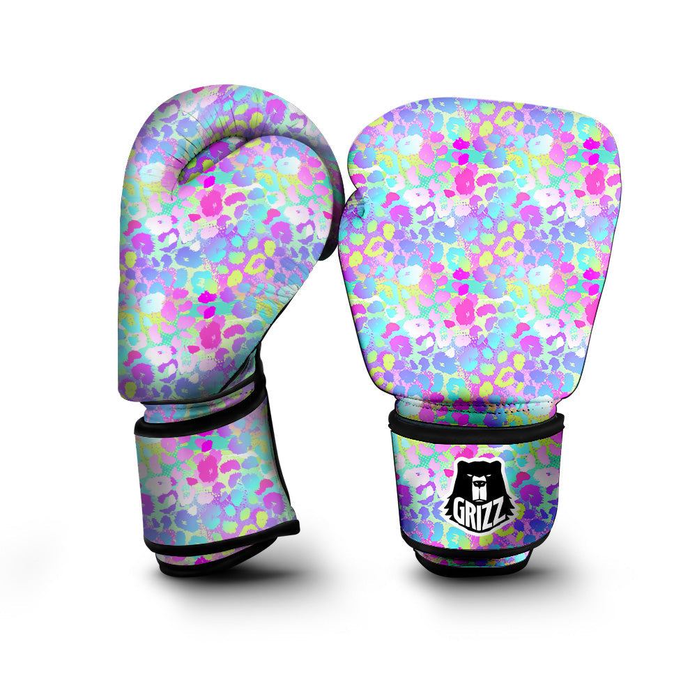 Abstract Leopard Tropical Pastel Print Pattern Boxing Gloves-grizzshop