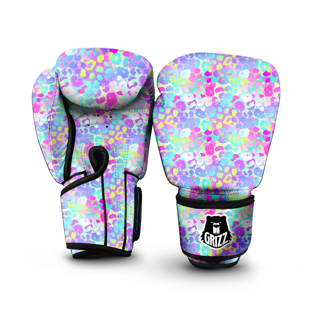 Abstract Leopard Tropical Pastel Print Pattern Boxing Gloves-grizzshop