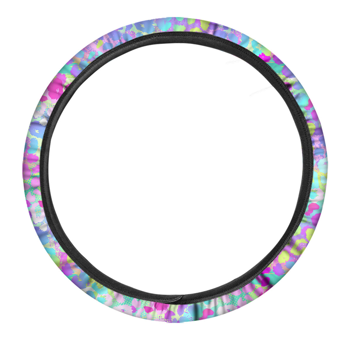 Abstract Leopard Tropical Pastel Print Pattern Car Steering Wheel Cover-grizzshop