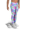 Abstract Leopard Tropical Pastel Print Pattern Men's Leggings-grizzshop