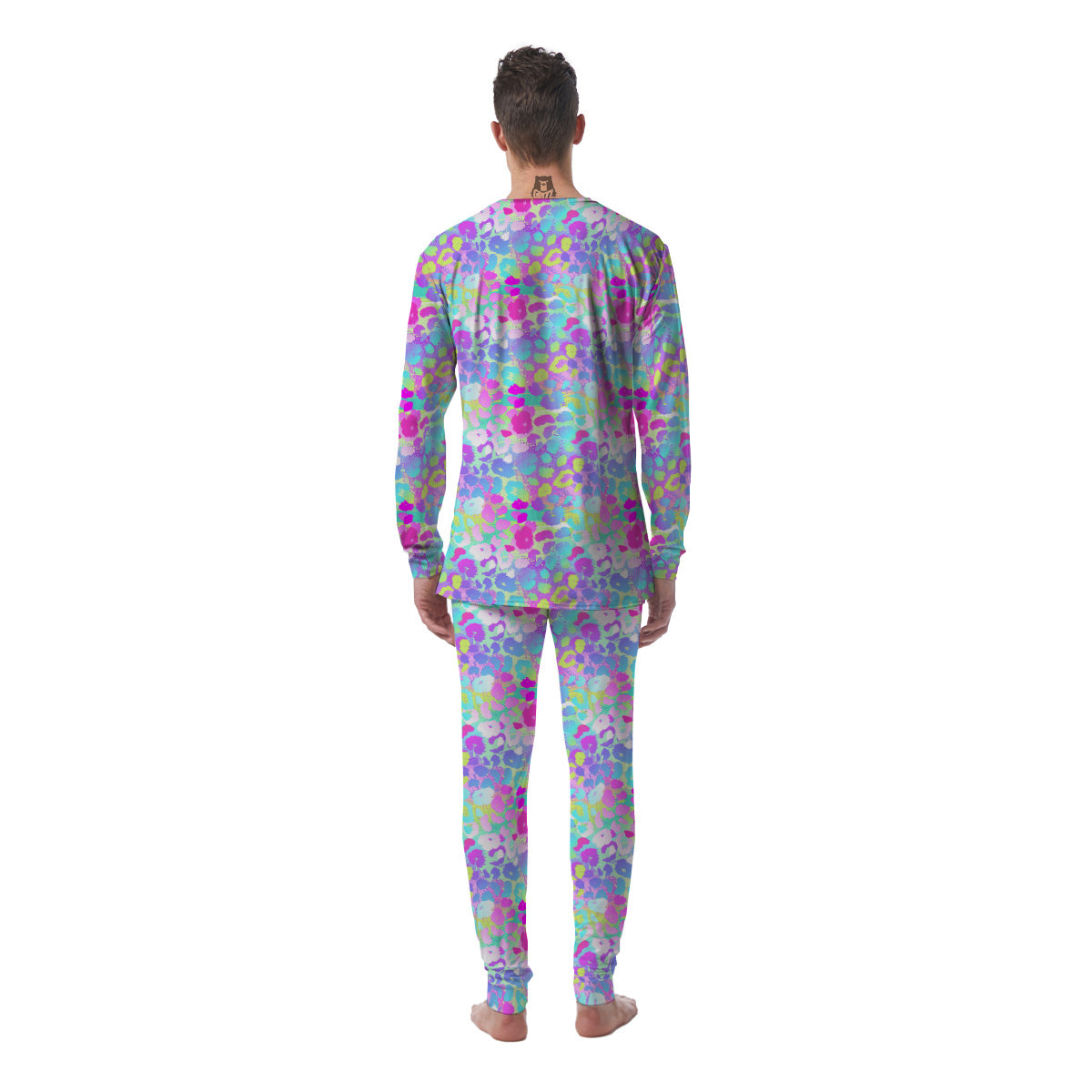 Abstract Leopard Tropical Pastel Print Pattern Men's Pajamas-grizzshop