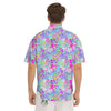 Abstract Leopard Tropical Pastel Print Pattern Men's Short Sleeve Shirts-grizzshop