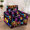 Abstract Lip Graffiti Print Armchair Cover-grizzshop