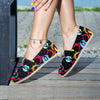 Abstract Lip Graffiti Print Canvas Shoes-grizzshop