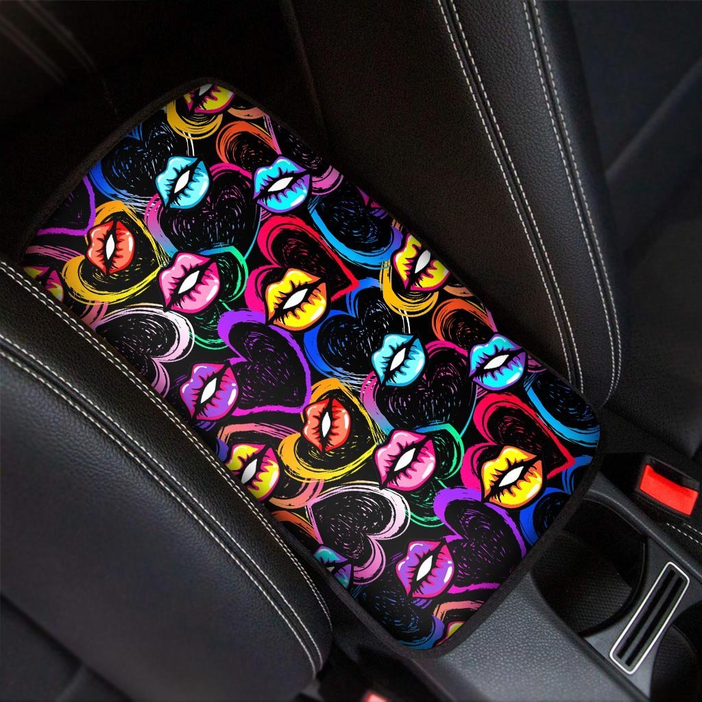 Abstract Lip Graffiti Print Car Console Cover-grizzshop