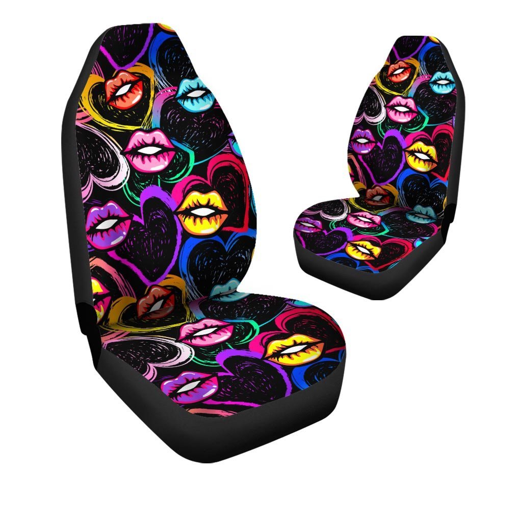 Abstract Lip Graffiti Print Car Seat Covers-grizzshop