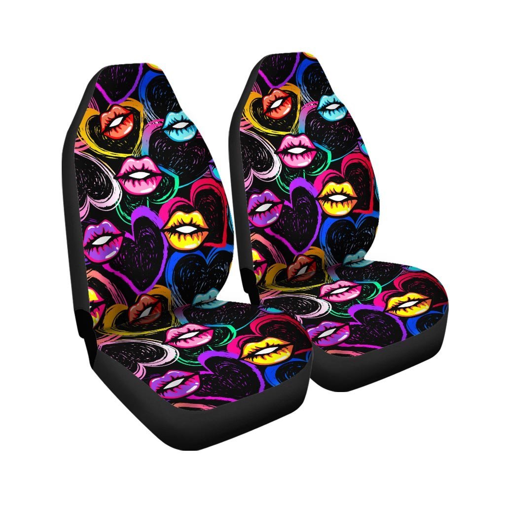 Abstract Lip Graffiti Print Car Seat Covers-grizzshop