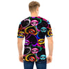 Abstract Lip Graffiti Print Men T Shirt-grizzshop