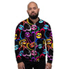 Abstract Lip Graffiti Print Men's Bomber Jacket-grizzshop