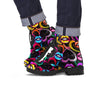 Abstract Lip Graffiti Print Men's Boots-grizzshop